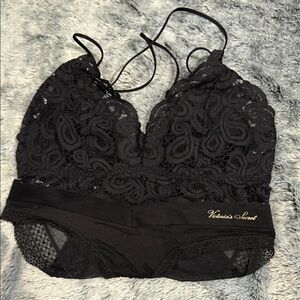 Victoria's Secret Black Lace Bralette and Panty